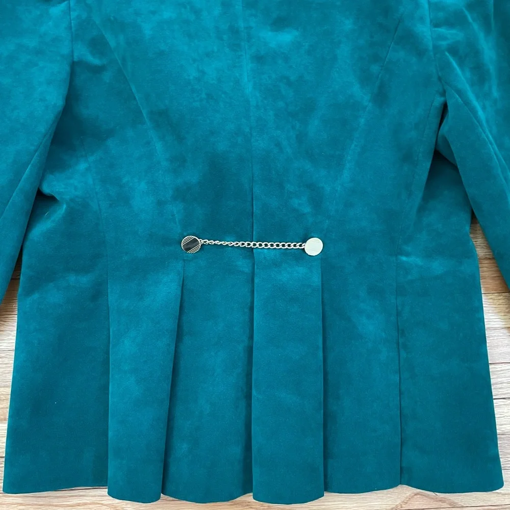 Vintage Emerald Green Faux Suede Blazer - Picture 10 of 16